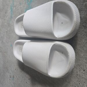 Kids White Slide Sandals